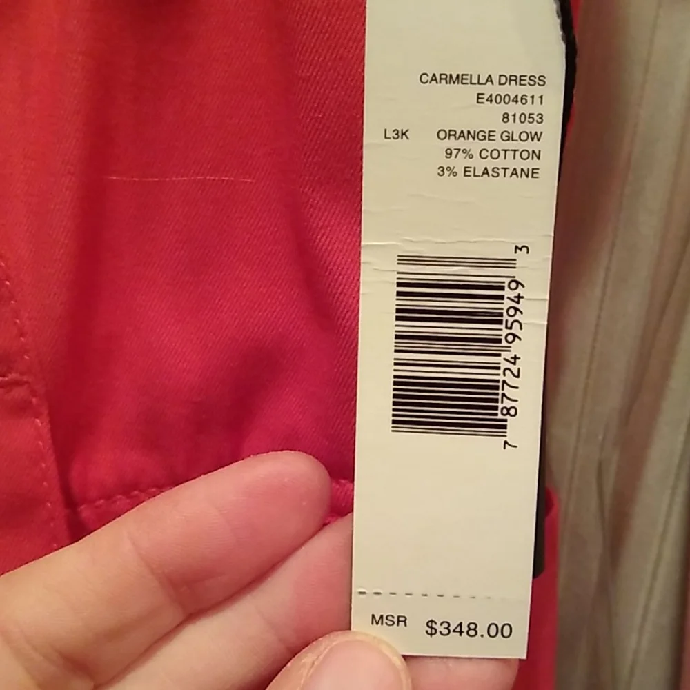 Elie Tahari coral Belted dress sleeveless Size 6 - Picture 6 of 6